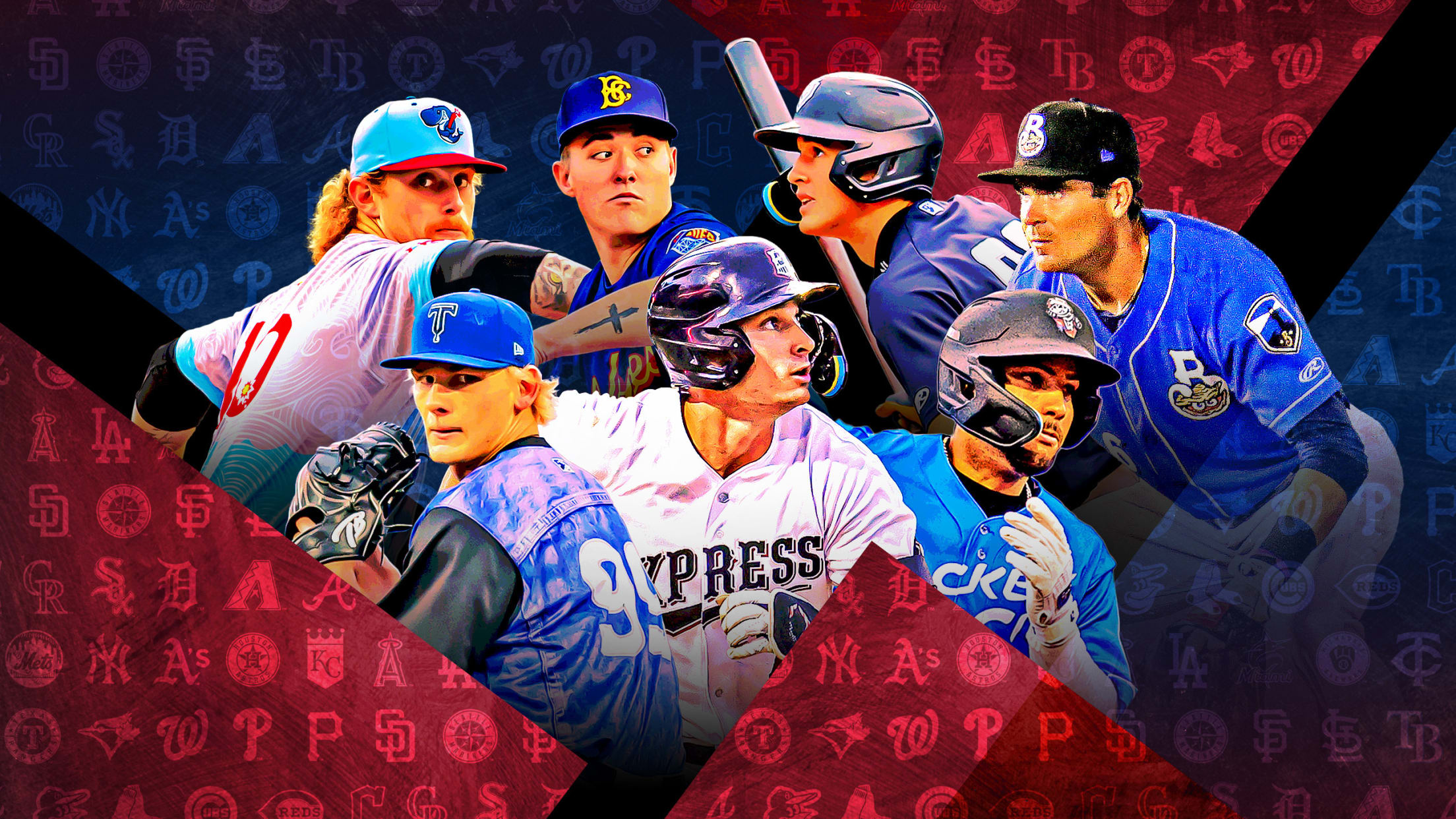 A photo illustration of seven prospects