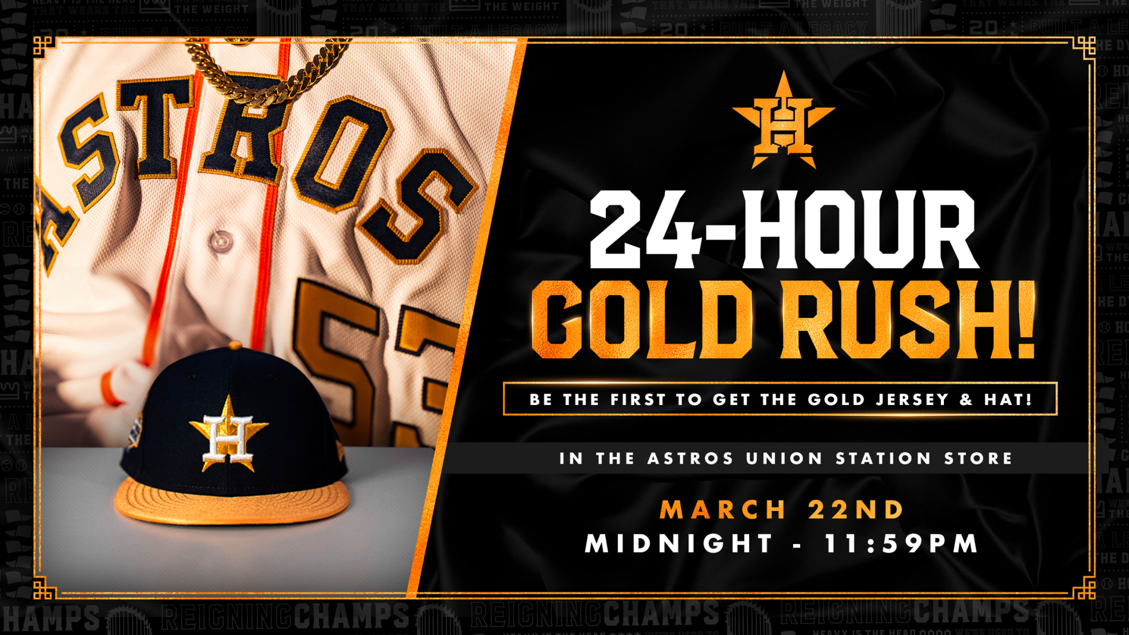 Houston Astros 2022 World Series championship gold uniforms