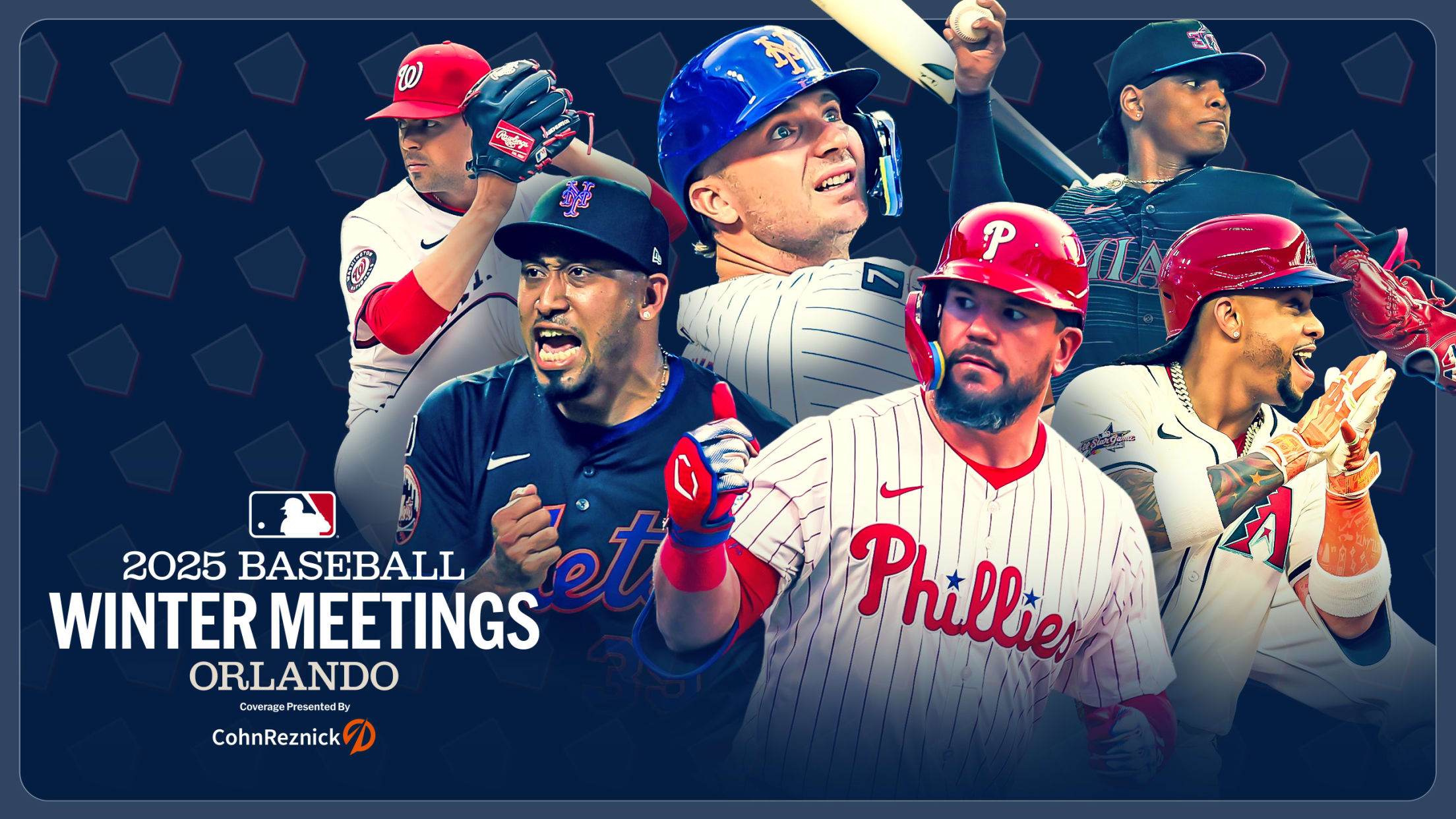 MacKenzie Gore, Edwin Díaz, Pete Alonso, Kyle Schwarber, Edward Cabrera and Ketel Marte