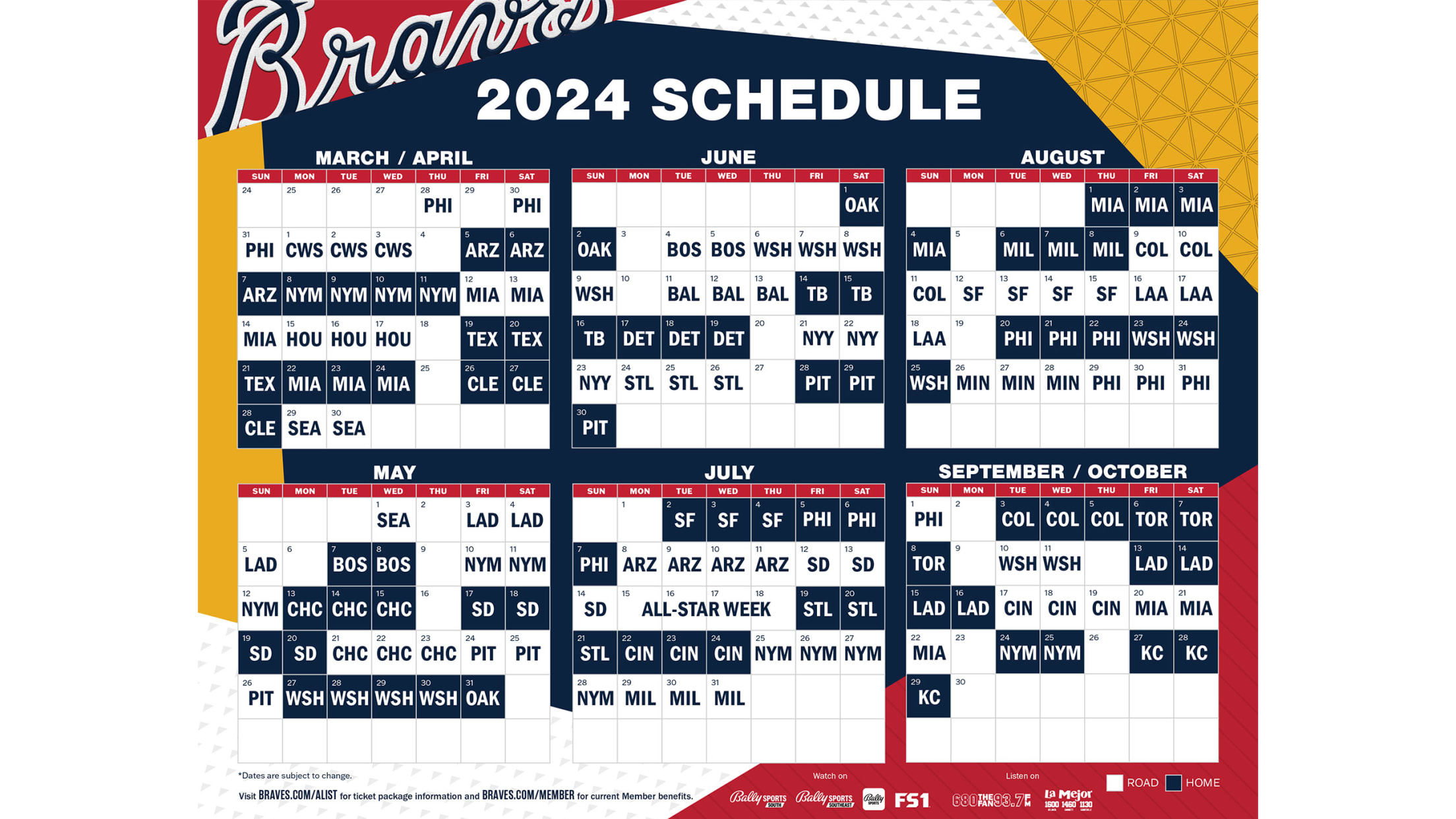 Atlanta Braves Schedule 2024 Printable Ula Lianna