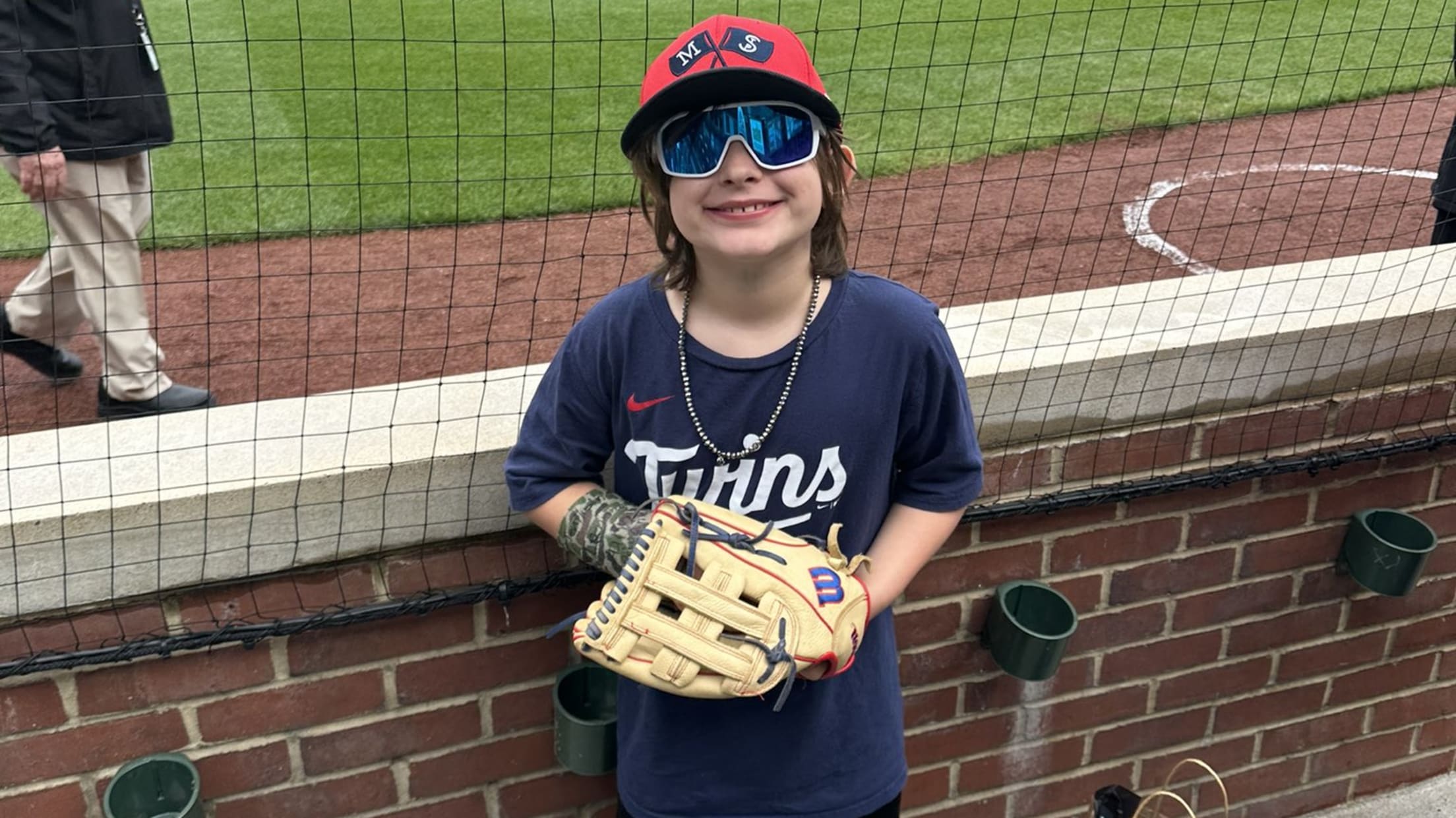 8-year-old Camden Cleveland is all smiles after Byron Buxton made his day