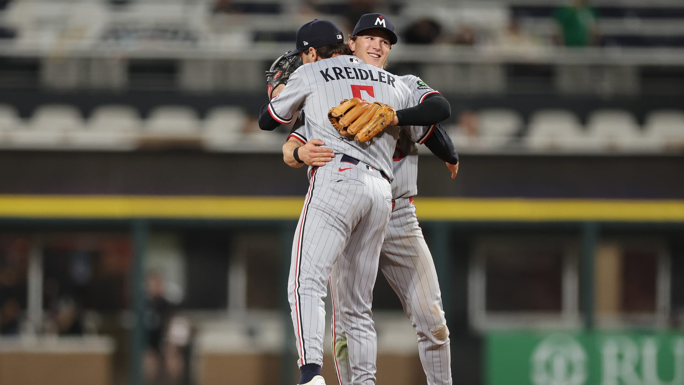 Ryan Kreidler and Luke Keaschall embrace after a win