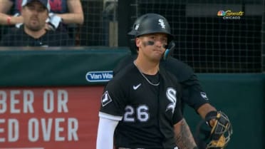 Chicago White Sox catcher Korey Lee swings at a pitch in the fifth