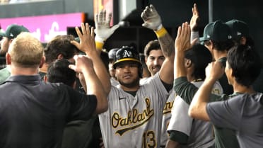 A's rookie Jordan Diaz hits 3 homers at Yankee Stadium