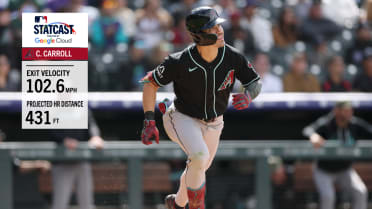 Corbin Carroll's two homers go a combined 879 feet!