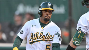 Oakland Athletics' Tony Kemp and his wife Michelle hang out on the