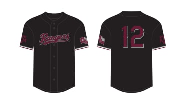 Black and red discount texas rangers jersey