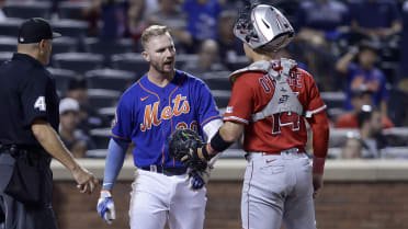 Pete Alonso Injury Hit by pitch in the face - mets vs Washington