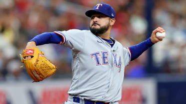 Texas Rangers starting pitcher Martin Perez (54) during the MLB game  between the Texas Ranges and the Houston Astros on Friday, April 14, 2023  at Minu Stock Photo - Alamy