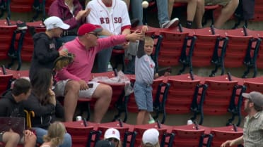 Young Red Sox fan beside himself after little brother throws foul