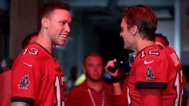 Aaron Judge Wore A Buccaneers Jersey And Spoke With Tom Brady