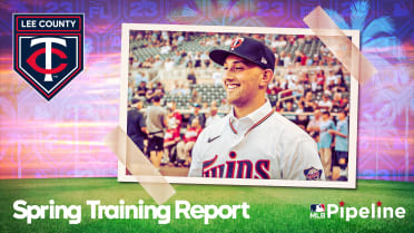 ST. PETERSBURG, FL - MARCH 02: Minnesota Twins infielder Brooks Lee (72)  stands on deck during the MLB spring training game between the Minnesota  Twins and the Tampa Bay Rays on March