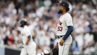 Watch Astros' Cristian Javier spill coffee on himself then dominate