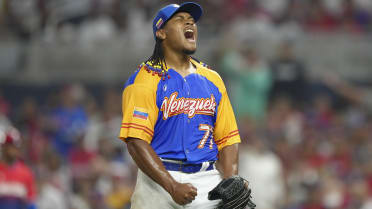 Luis Garcia of Venezuela throws a pitch during the sixth inning