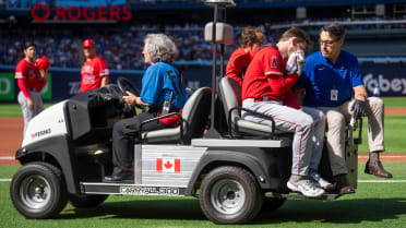 LA Angels star Taylor Ward is rushed to hospital with a facial fracture  after being hit by brutal 91mph pitch against the Toronto Blue Jays