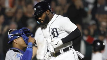 Detroit Tigers' Akil Baddoo reacts after striking out to end the top of the  fourth inning against the Minnesota Twins of a baseball game in  Minneapolis, Monday, Aug. 1, 2022. (AP Photo/Abbie