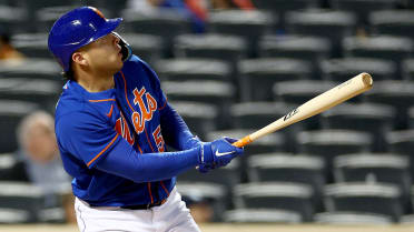 New York Mets Catcher Francisco Alvarez speaks with New York Mets