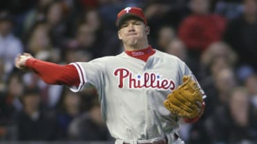 Philadelphia Phillies' Scott Rolen scores on a solo second-inning