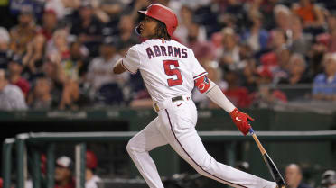 CJ Abrams of the Washington Nationals bats against the
