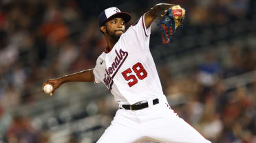 This is a 2023 photo of Carl Edwards Jr. of the Washington Nationals  baseball team. This image reflects the Nationals active roster as of  Friday, Feb. 24, 2023, when this image was