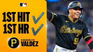 Esmerlyn Valdez's first MLB hit is a HOME RUN!