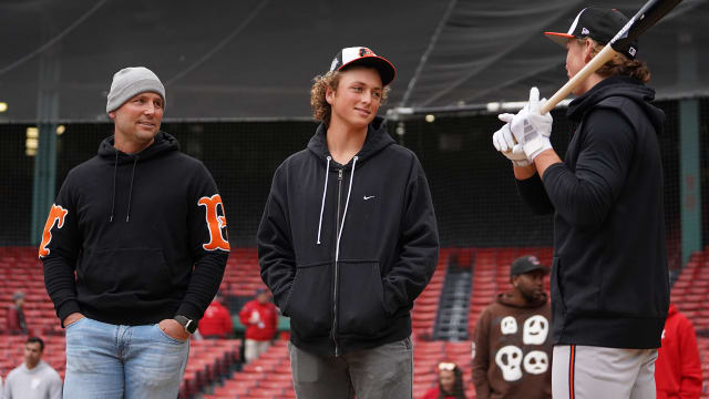 Matt Holliday attends Jackson Holliday's MLB debut