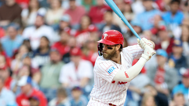Bryce Harper gender reveal with blue bat