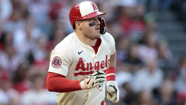 Mike Trout's return to Angels' outfield on hold