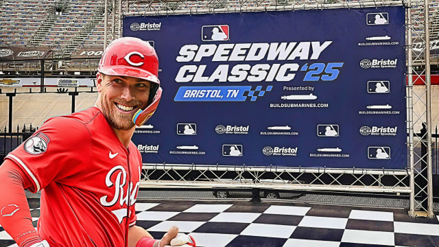 Tyler Stephenson has Talladega Nights themed gear for Speedway Classic