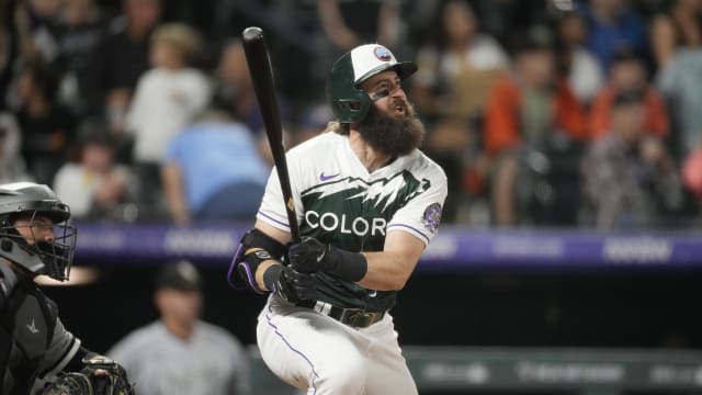 Charlie Blackmon wore ridiculous fishing waders at the Rockies' on-field  casting competition
