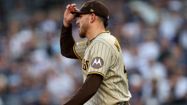 Joe Musgrove went into a slide to stop a Michael Brantley bunt