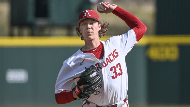 Arkansas pitcher strikes out ... well, nearly everyone