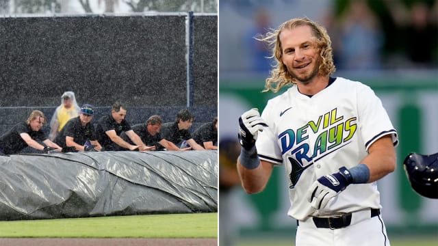 Rays walk off after first home rain delay in team history