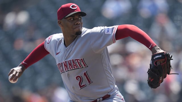 Hunter Greene Cincinnati Reds Fanatics Authentic Autographed 11 x 14  Debut Pitching Spotlight Photograph with MLB Debut 4-10-22 Inscription