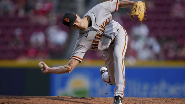 Jarlin Garcia of the San Francisco Giants pitches against the Miami News  Photo - Getty Images