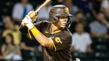 Padres No. 9 prospect delivers two homers -- one over the fence, one ... not