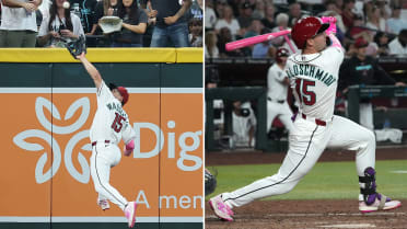 Waldschmidt lives up to top prospect billing with leaping grab, 2-run knock