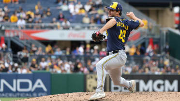 Crew places Henderson (right elbow) on IL, recalls Myers for Saturday start