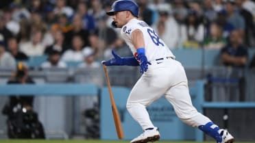 Two hits, poise highlight Rushing's debut with Dodgers: 'He's a strong kid'