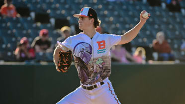 This 6-foot-8 hurler from the 2025 Draft class ranks third in the Minors in K's
