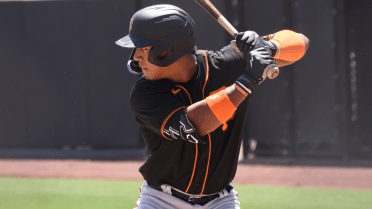 Giants former 2-way prospect turned pitcher returns after two years … and homers