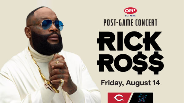  Rick Ross post-game concert, Friday, August 14 after the Reds take on the Marlins. Get tickets. 