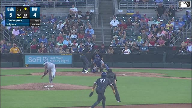 Owen Ayers homers (3) on a fly ball to center field. Greg Jones scores.