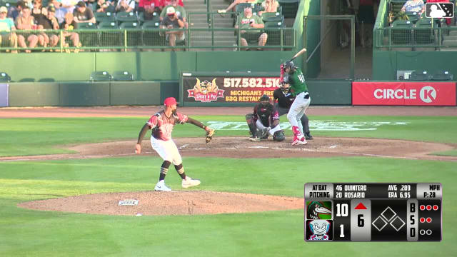 Eduardo Quintero homers (4) on a fly ball to left field.