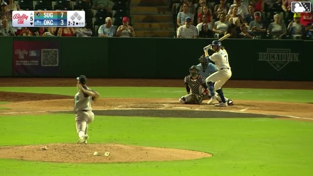 Noah Miller homers (9) on a fly ball to left field.