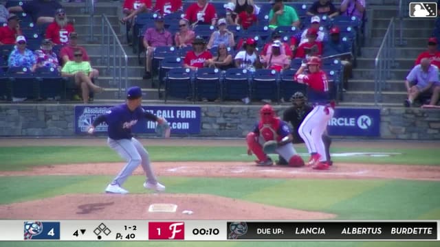 Gavin Fien homers (10) on a line drive to left field.