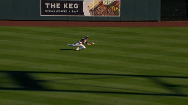 Max Charles makes a diving catch