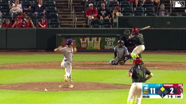 Rainiel Rodriguez homers (3) on a fly ball to left field. Brody Moore scores.