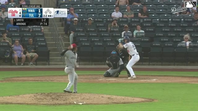 Mike Sirota homers (8) on a fly ball to right center field.