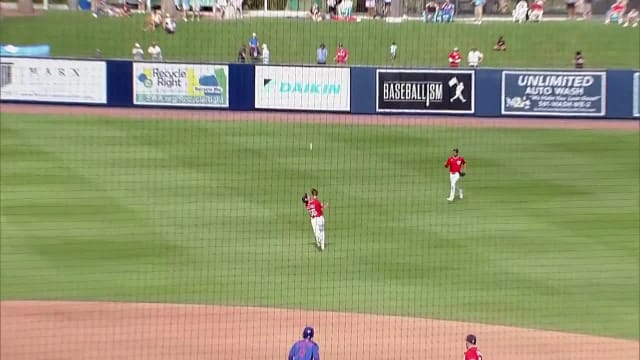 Cayden Wallace makes basket catch, turns double play